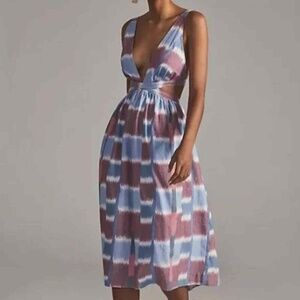 NWT Anthropologie Midi Dress Purple Blue Medium